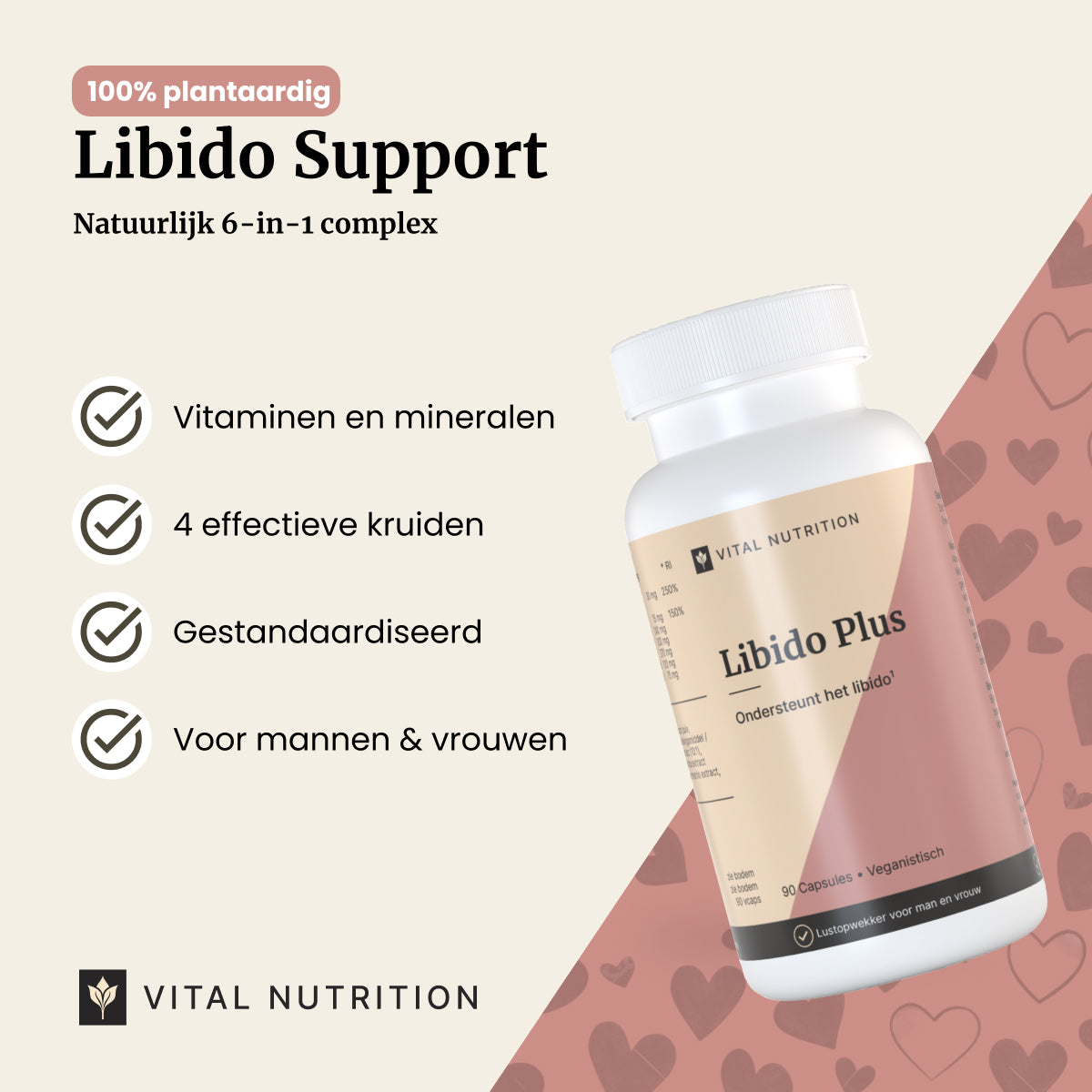 Productvoordelen van Vital Nutrition Libido Plus