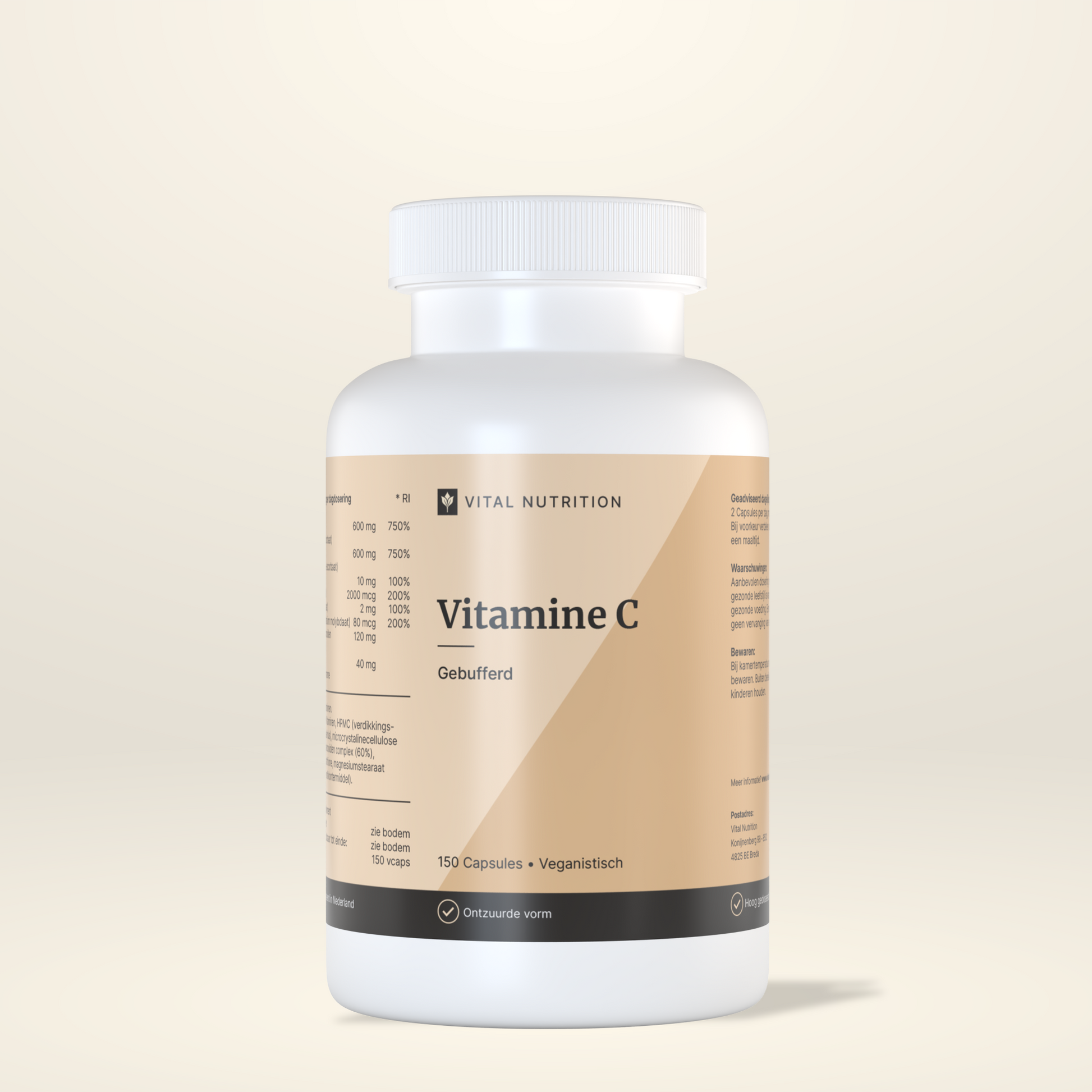 Vital Nutrition Vitamine C Gebufferd 150 capsules