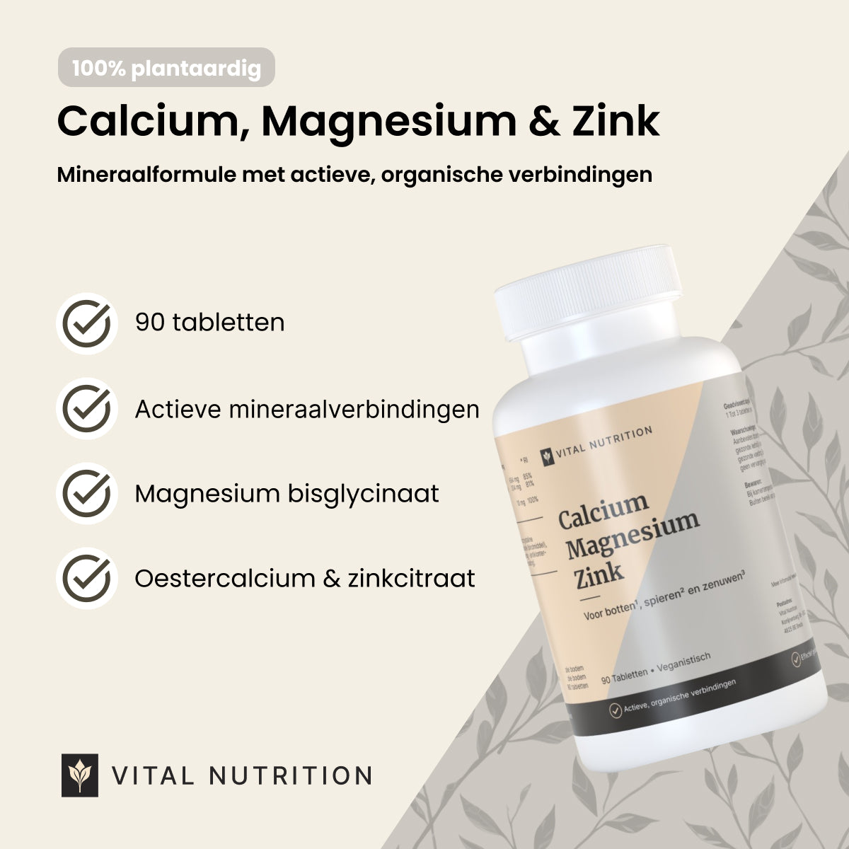 Calcium Magnesium en Zink productvoordelen - Vital Nutrition