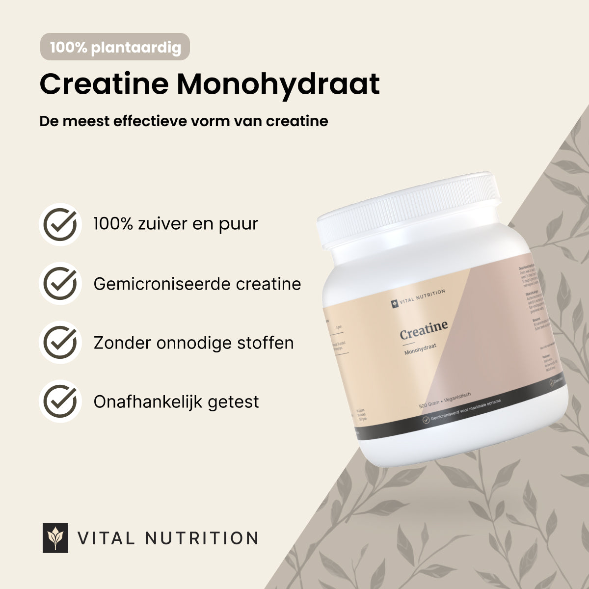 Productvoordelen van Vital Nutrition Creatine Monohydraat