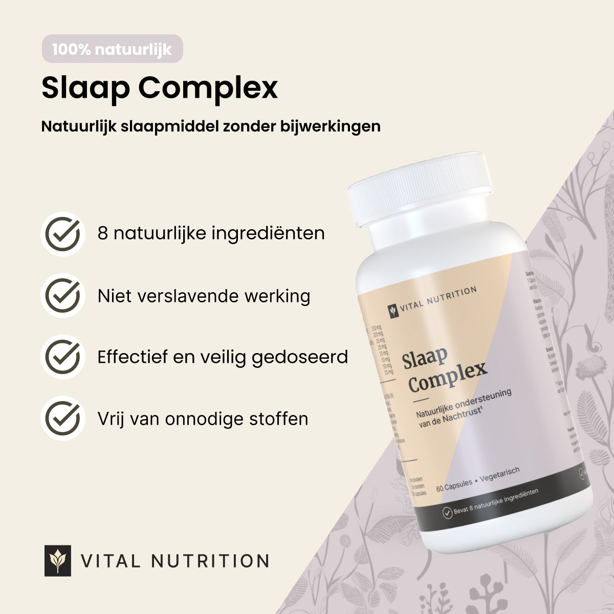 Productvoordelen van Slaap Complex Vital Nutrition