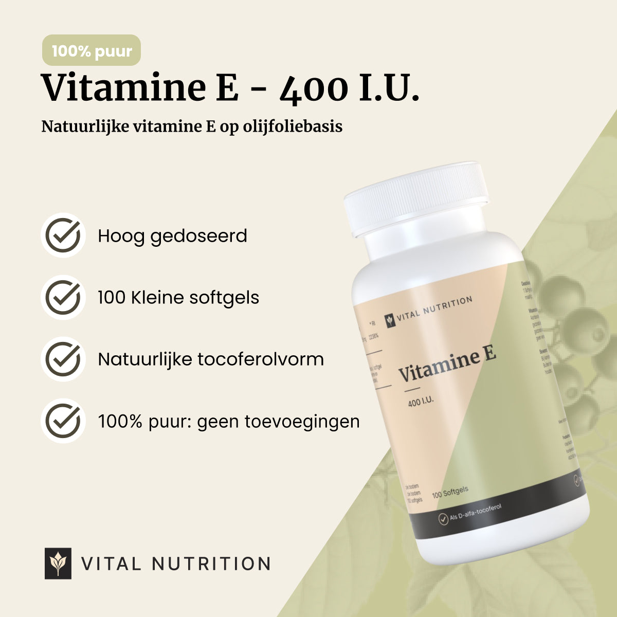 Vitamine E 400 IU productvoordelen - Vital Nutrition