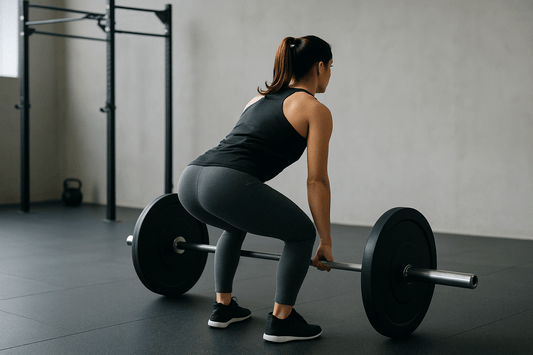 Vrouw voert deadlift uit