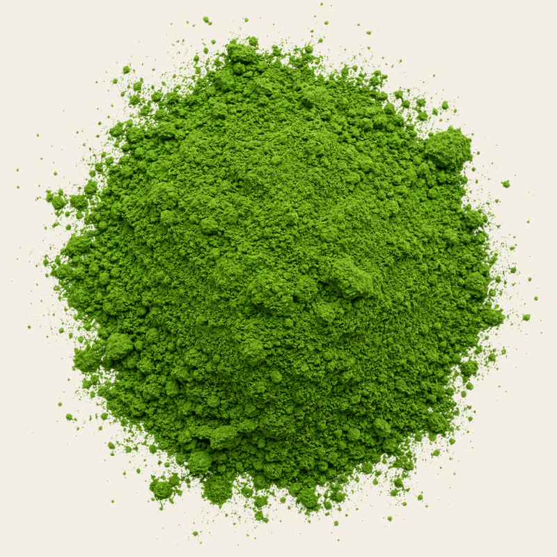 Hoop fijn levendig groen chlorella poeder