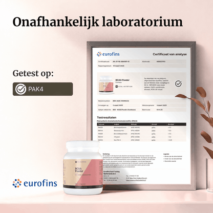 Certificaat van analyse - Vital Nutrition BCAA Poeder