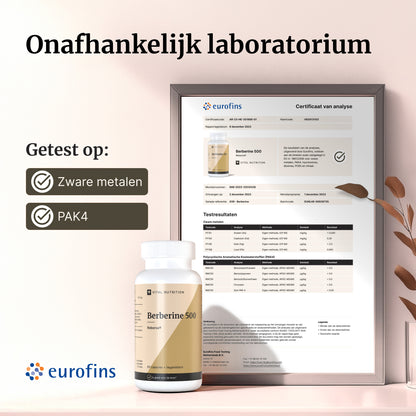 Certificaat van analyse - Vital Nutrition Berberine 500