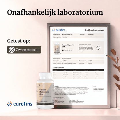 Certificaat van analyse - Vital Nutrition Calcium Magnesium Zink