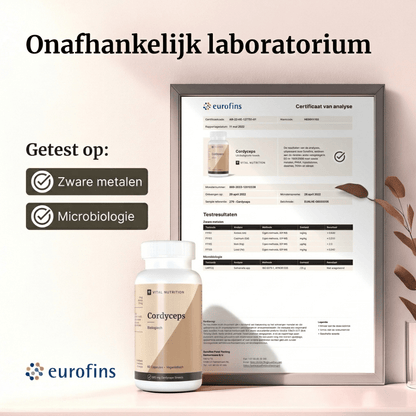 Certificaat van analyse - Vital Nutrition Cordyceps