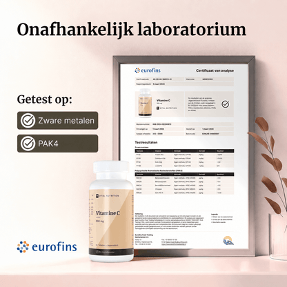 Certificaat van analyse - Vital Nutrition Vitamine C 500 mg