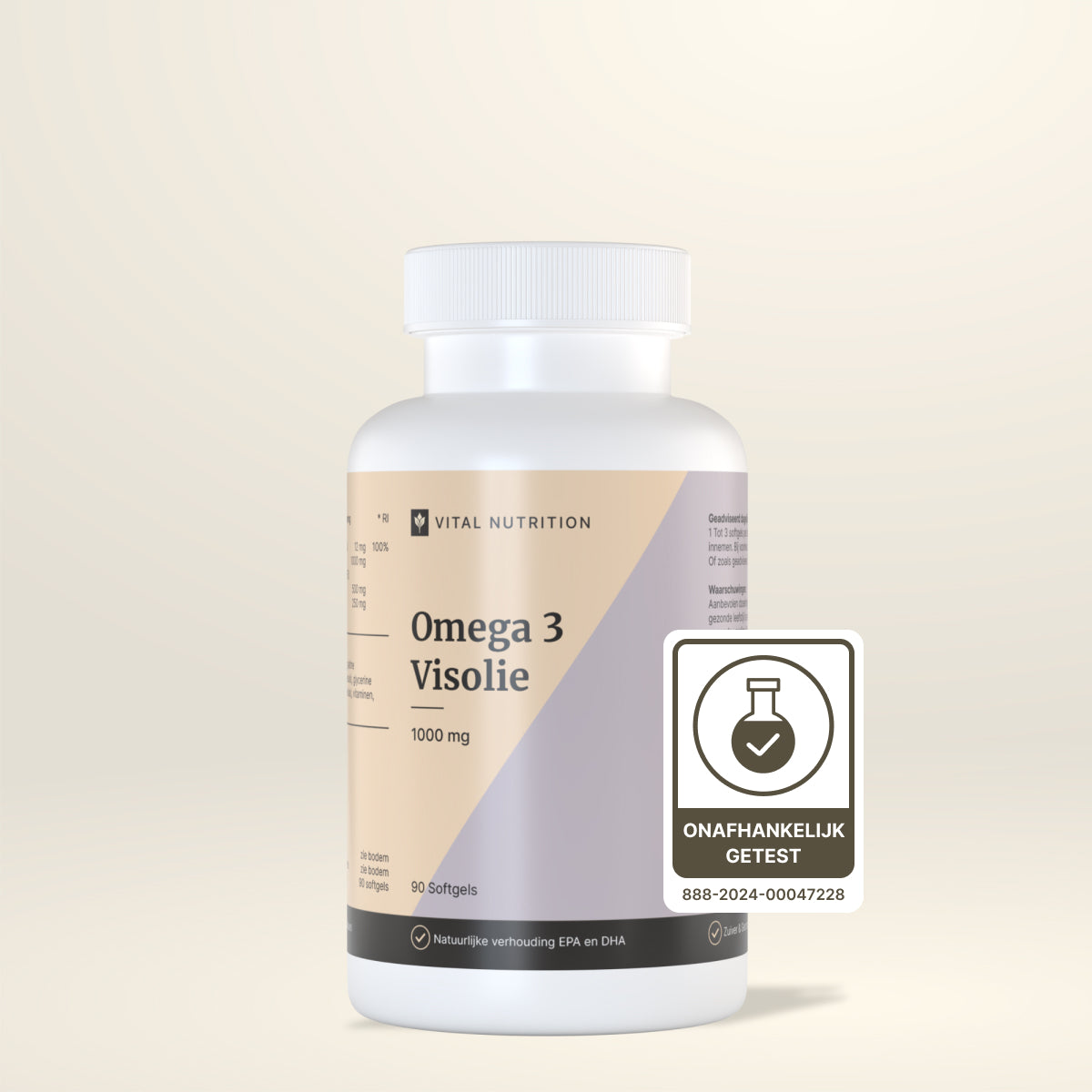 Omega 3 Visolie 1000 mg van Vital Nutrition onafhankelijk getest