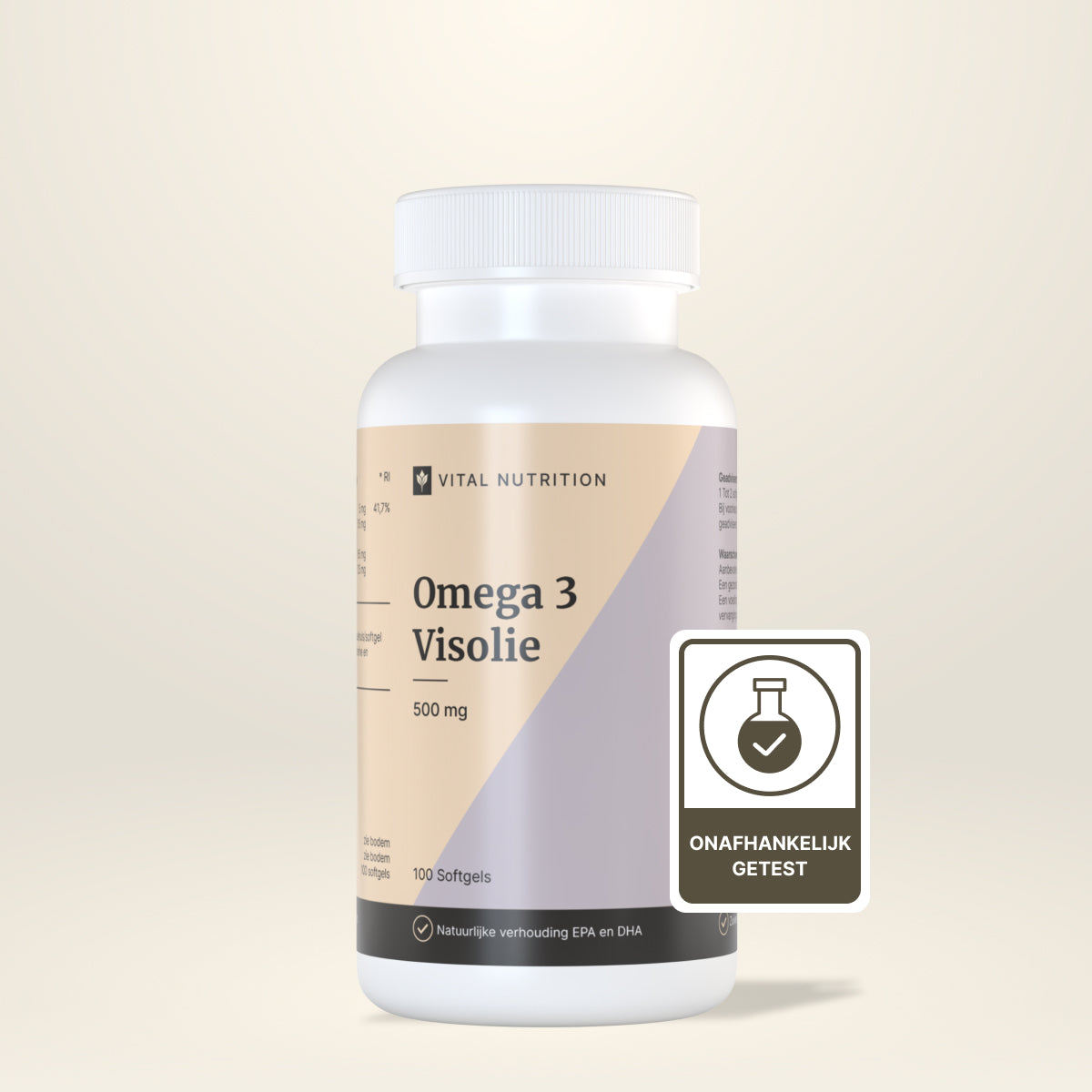 Omega 3 Visolie 500 mg van Vital Nutrition onafhankelijk getest