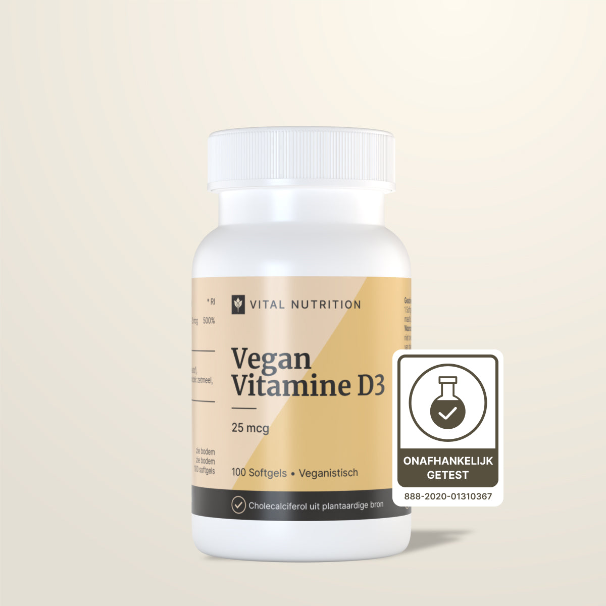 Vegan Vitamine D3 25 mcg van Vital Nutrition onafhankelijk getest