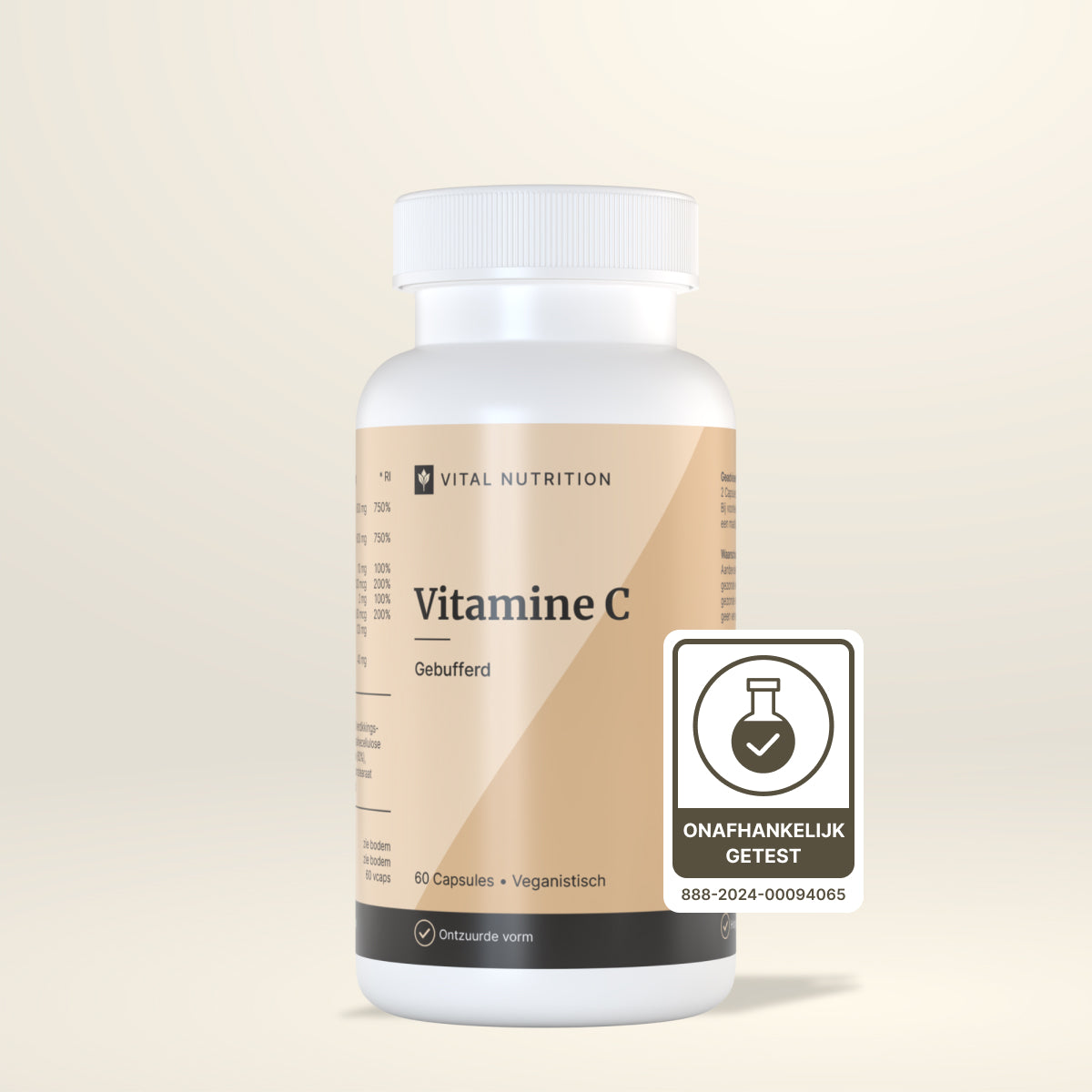 Vitamine C Gebufgferd van Vital Nutrition onafhankelijk getest