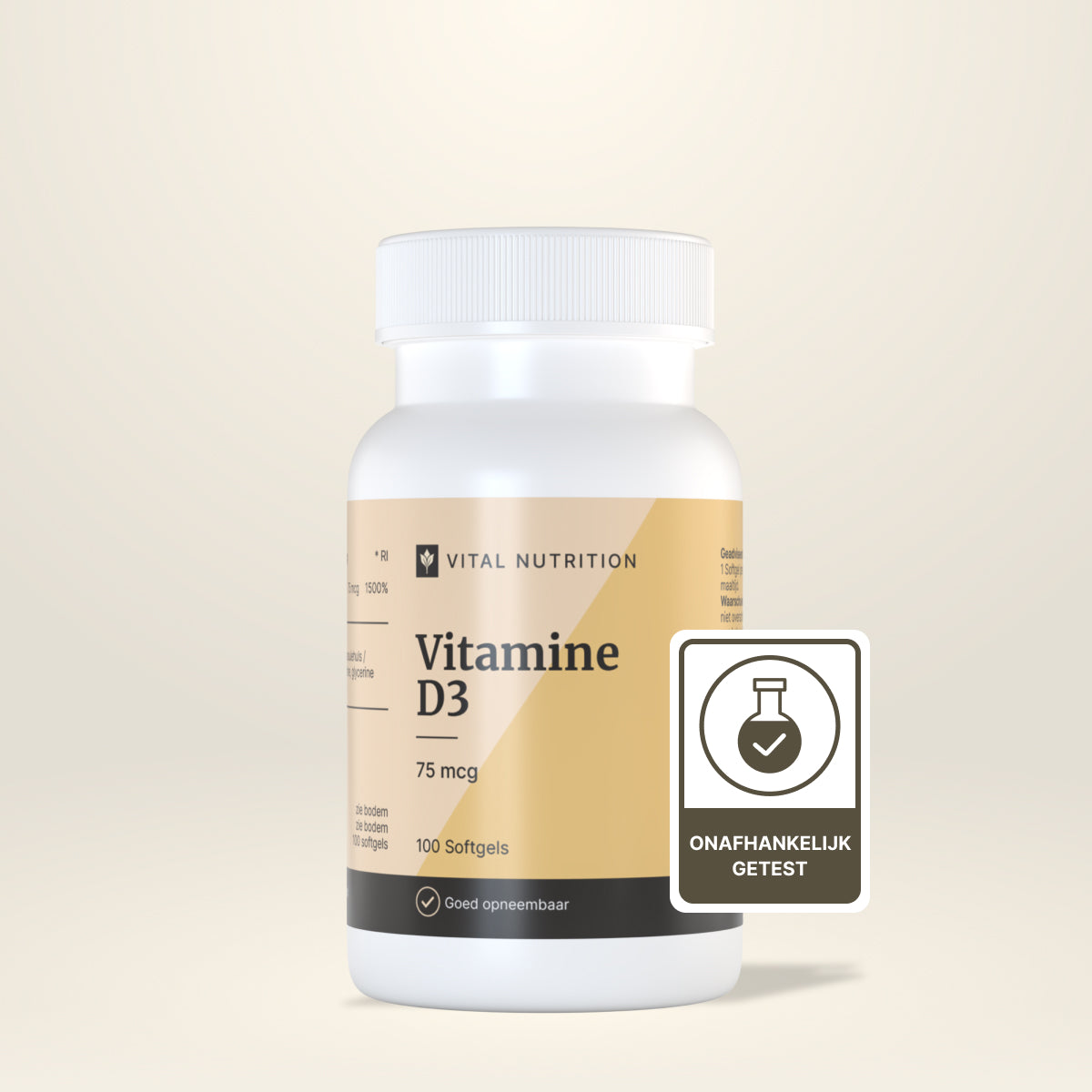 Vitamine D3 75 mcg van Vital Nutrition onafhankelijk getest