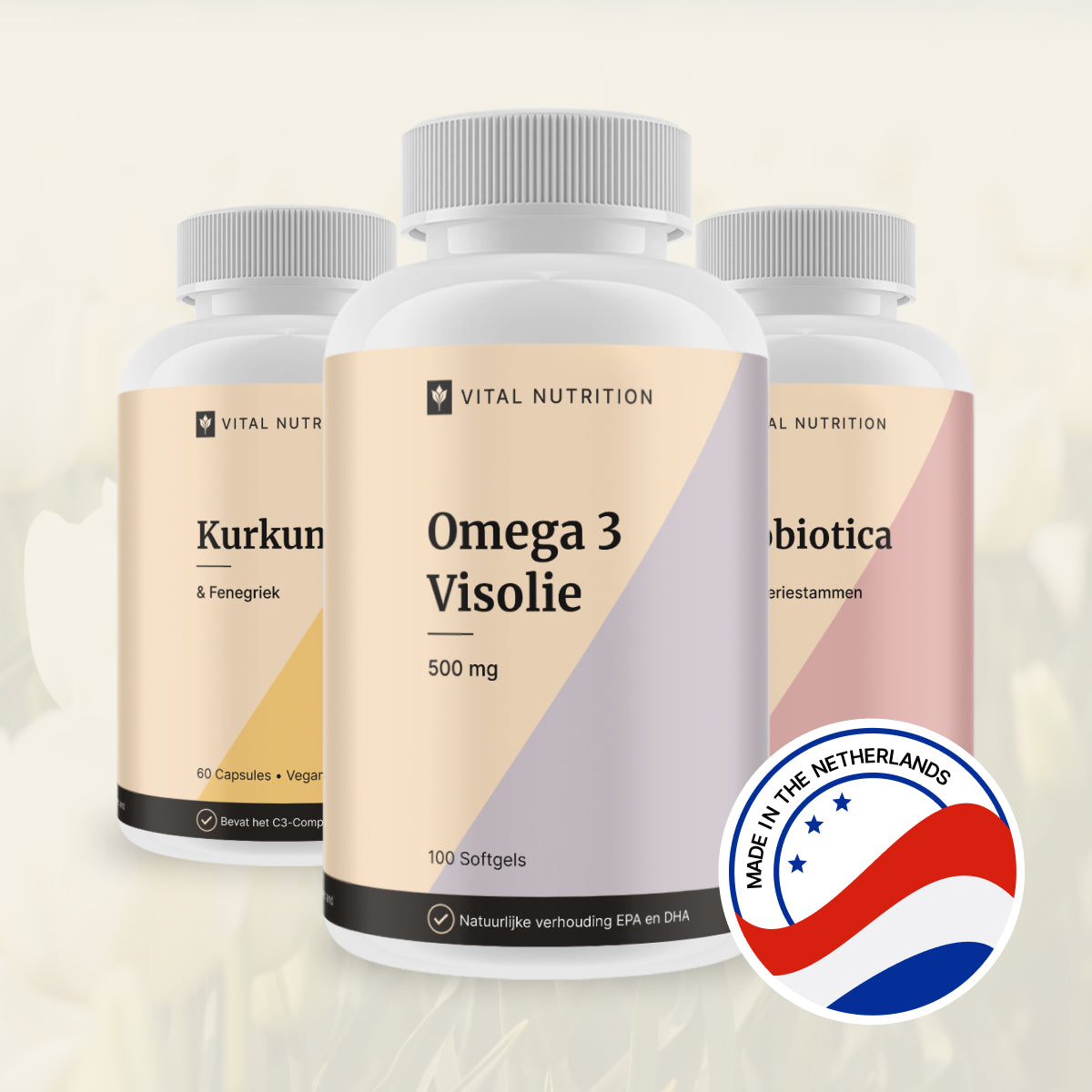 Omega 3 Visolie - 500 mg van Vital Nutrition geproduceerd in Nederland