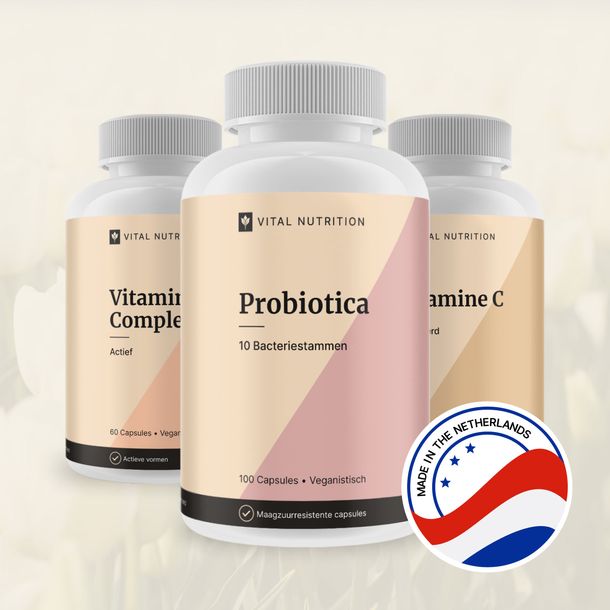 Probiotica en 2 andere Vital Nutrition supplementen met productie in Nederland icoon