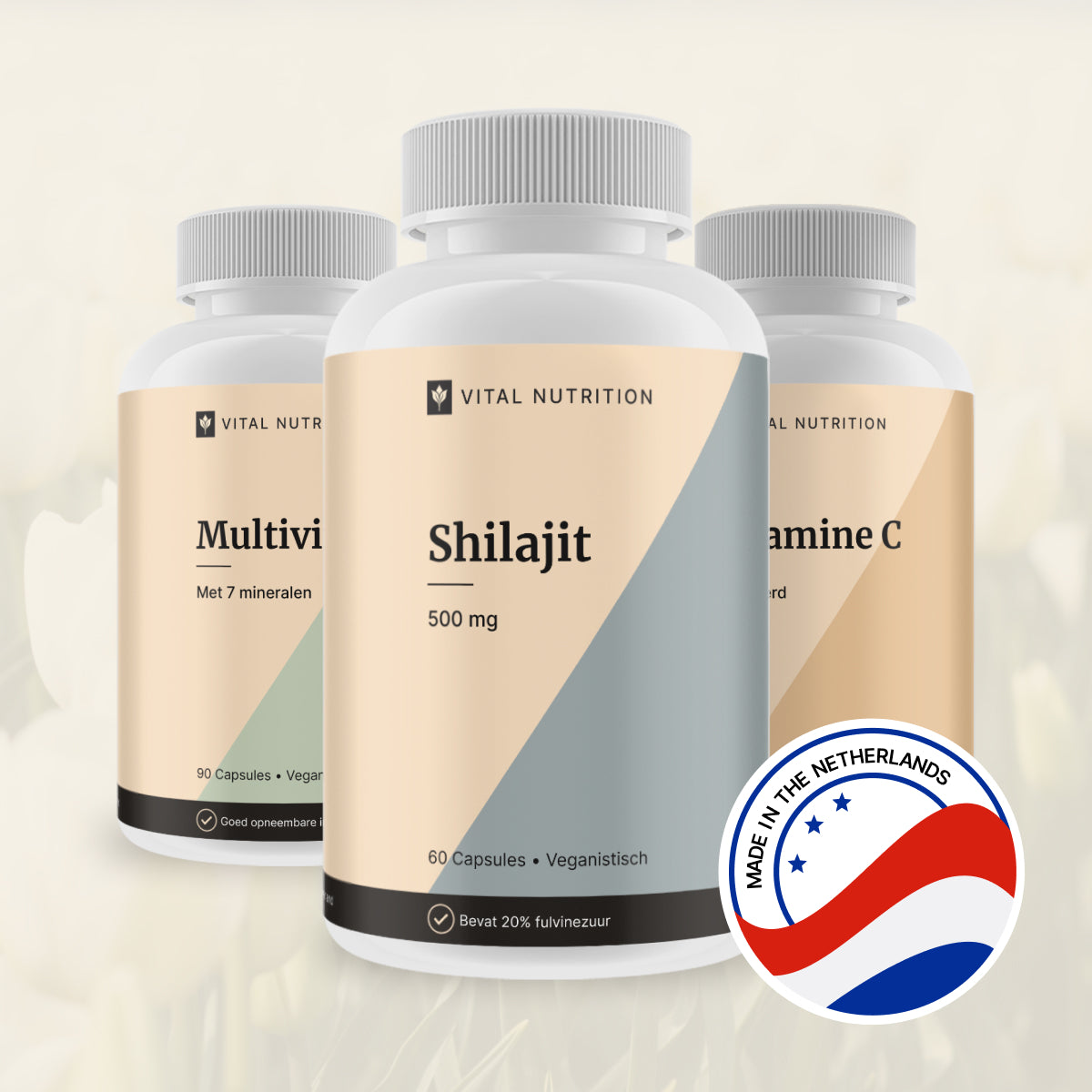 Shilajit en 2 andere Vital Nutrition supplementen met productie in Nederland icoon