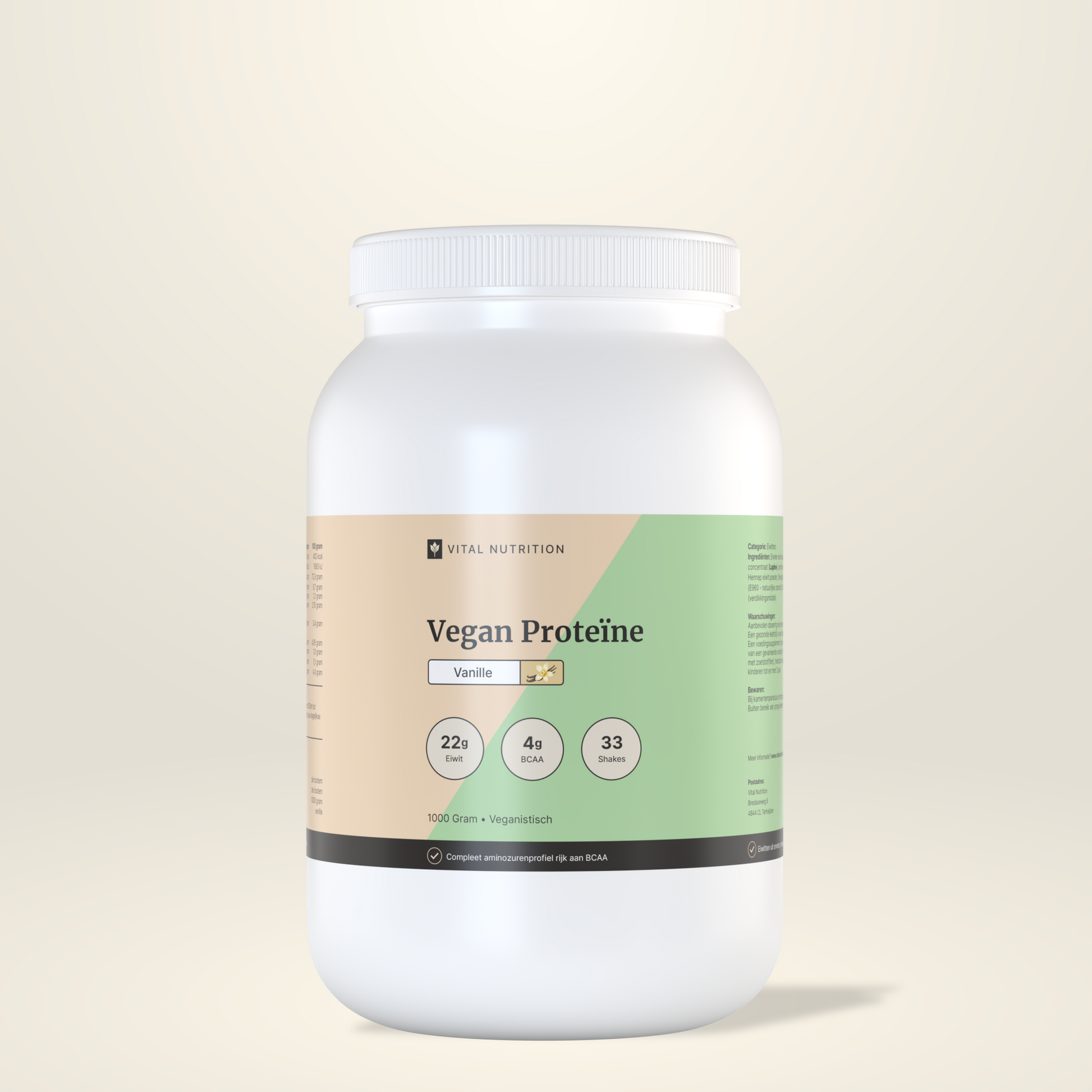 Vegan Proteïne smaak vanille van Vital Nutrition