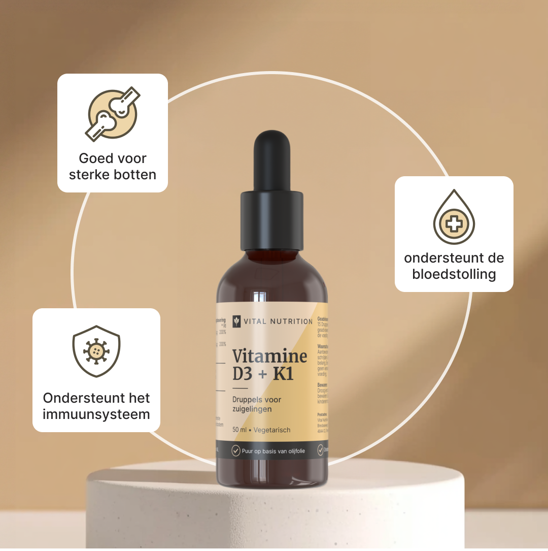 Gezondheidsvoordelen van Vital Nutrition Vitamine D3 + K1