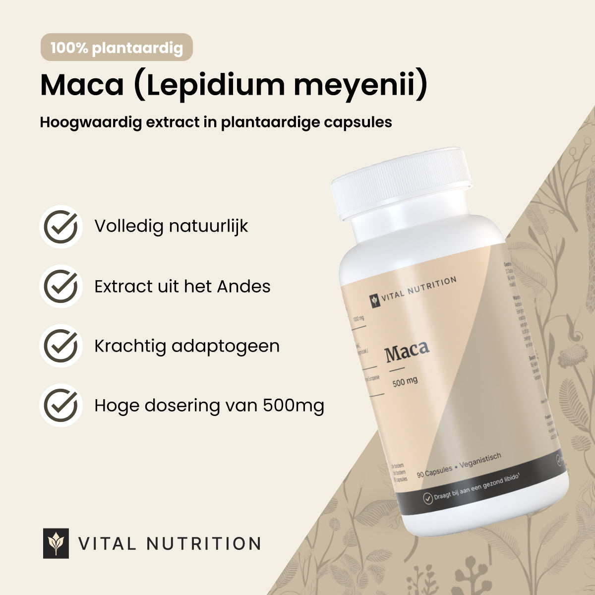 Productvoordelen van Vital Nutrition Maca