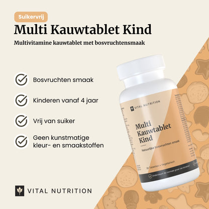 Productvoordelen Multi Kauwtablet Kind Vital Nutrition