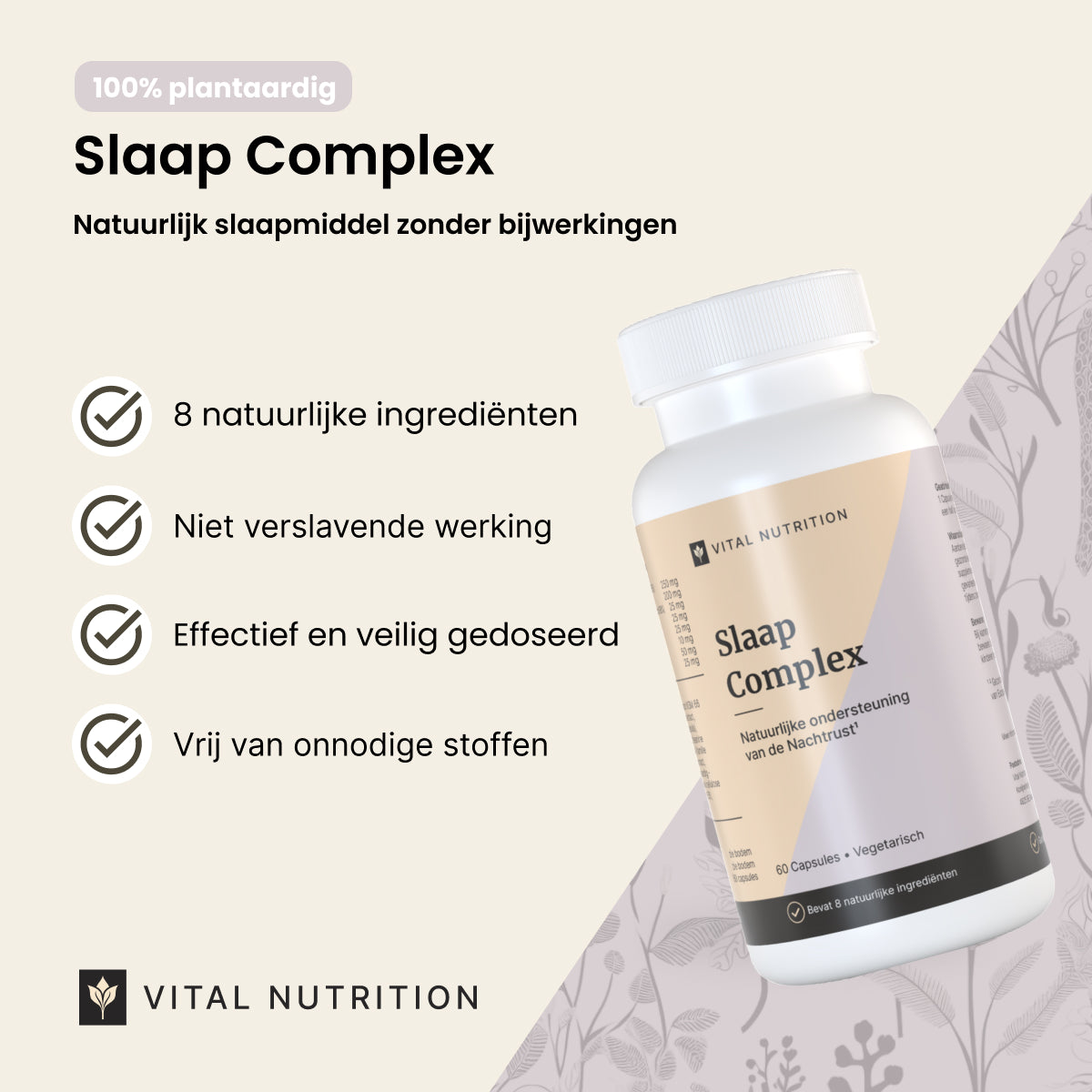 Productvoordelen van Vital Nutrition Slaap Complex