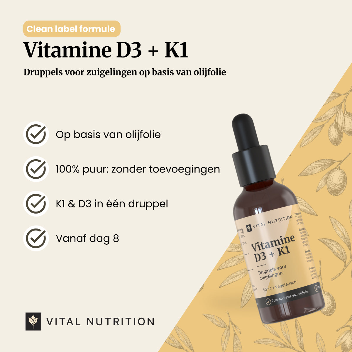 Vitamine D3 + K1 productvoordelen - Vital Nutrition
