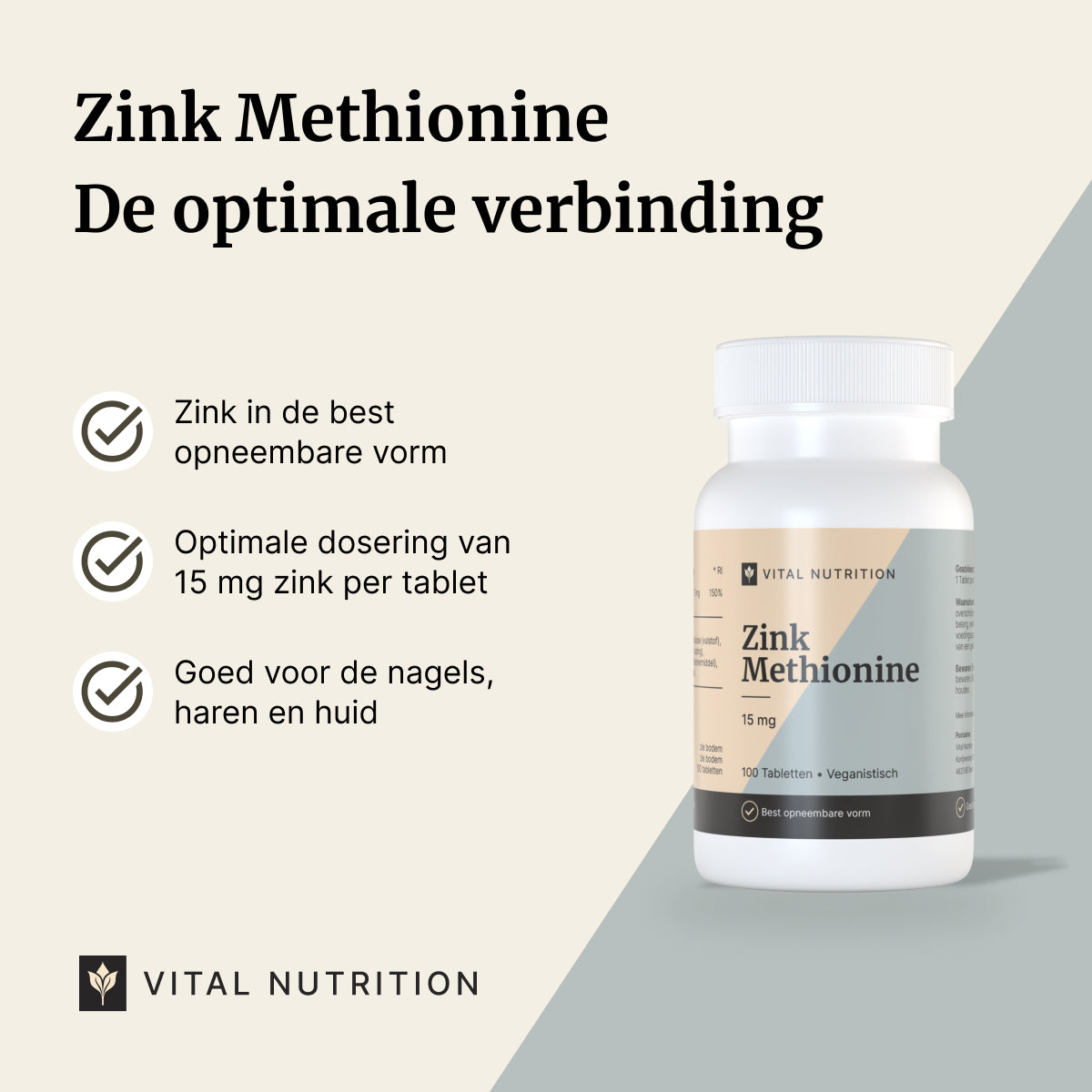 Zink Methionine USPs van Vital Nutrition